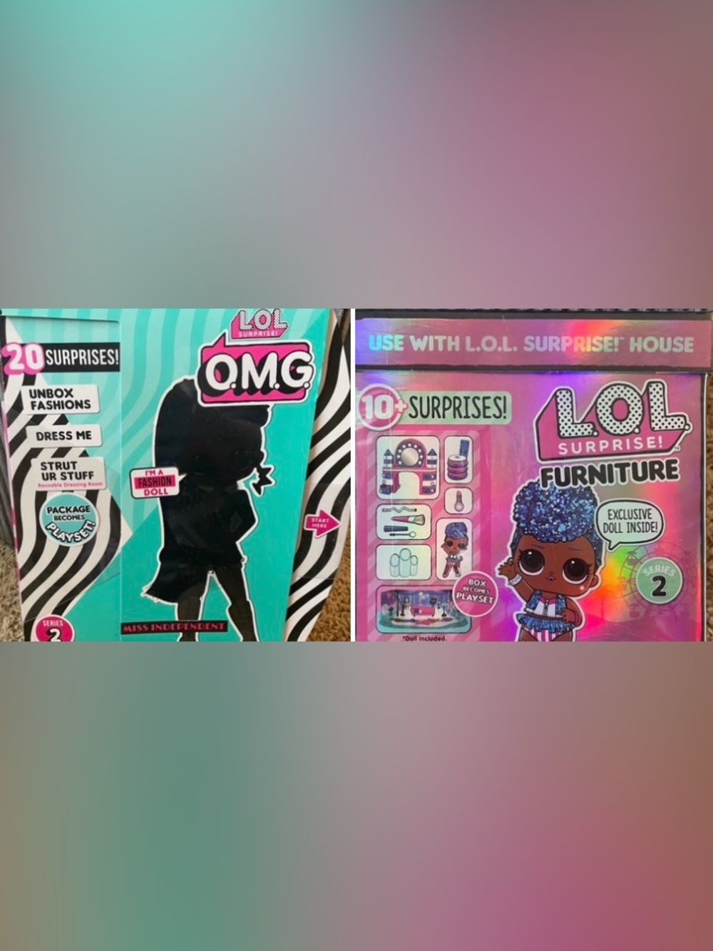 New 2 Dolls LOL Surprise OMG Miss Independent Little Sister Furniture Series 2